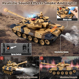 Supdex 1/24 RC Tank, Remote Control Russian T-90 Army Model Tank with Sound Effects, Lights and Smoke, 2.4G Military Model Toy for Kids, Perfect Birthday for Boys 6+ Years Old