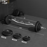 Yaheetech Barbell Weight Set - Olympic Curl Bar & 6 Olympic Weights & 2 Olympic Barbell Clamps for Lifts 44LB Yaheetech