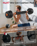 FEIERDUN Adjustable Dumbbells, 30lbs Free Weight Set with Connector, 4 in1 Dumbbells Set Used as Barbell, Kettlebells, Push up Stand, Fitness Exercises for Home Gym Suitable Men/Women