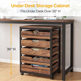 Tribesigns 5-Drawer File Cabinet Set of 2, Wood Mobile Storage Drawer