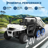 GarveeLife 24V 2 Seater Ride On Dump Truck for Big Kids - Electric Ride On Car with Auto-Lifting Bed, 4x75W Motors, Parent Remote Control & 6 Wheels - 110 Lbs Capacity, 5 MPH Kids Truck Toy