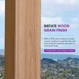 PURPLE LEAF Patio Umbrella 9FT Square 360° Rotation, Wood Grain, Beige
