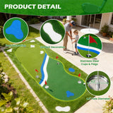 Kaoshan Golf Putting Green Mat - 5FT×10FT/5FT×12FT Putting Green Indoor, Professional Golf Putting Mat with Realistic Turf, Golf Simulators for Home, Multi Holes & Flags for Outdoor Golf Practice