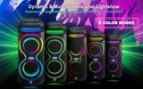 Fisher Portable Bluetooth Speaker PA Stereo System - Portable Wireless Karaoke Machine, Dual 6.5" Woofers, 80W Peak Power, Loud HD Sound, Bluetooth Speaker with RGB Lights, TWS, FM Radio, 2 Mic Inputs