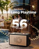 Giocanto 150W Loud Bluetooth Speaker, Retro Portable Speaker with 56H Battery, Stereo Sound Deep Bass, Bluetooth 5.4, Leather Strap Handle, Home Party Outdoor Wireless Speaker