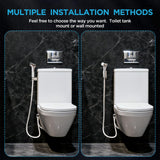 Handheld Bidet Sprayer for Toilet, Adjustable Pressure Feminine Wash - Stainless Steel Easy Install Hand Held Shattaf Spray Hose with Shut-Off Valve, Perfect as Diaper Sprayer, Postpartum Care