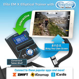 3G Cardio Elite EM X Elliptical Trainer Machine with 18”- 23” Adjustable Stride, Small Space Saving 49.2” Footprint, FreeSync™ FTMS Smart HD Connectivity, 350LB Max Weight, 5 Year Parts Warranty.