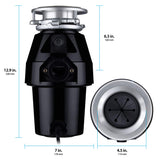 Eco Logic EL-7-DS-BN 7 Designer Series Food Waste Disposer with Brushed Nickel Sink Flange, 1/2 HP