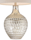 360 Lighting Waylon 28" Tall Modern Luxe Coastal End Table Lamps Set of 2 Silver Mercury Glass Off-White Shade Living Room Bedroom Bedside Nightstand House Office Home Kitchen Entryway