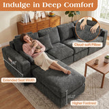 Vellorise 136" Cloud Modular Sectional Sofa with Detachable Seat Cushion