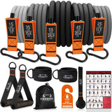 Resistance Bands with Handles, 175lb Exercise Bands for Working Out, Fitness Bands, Workout Bands with Door Anchor and Ankle Straps