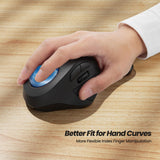 Nulea M505A Wireless Trackball Mouse Ergonomic 44mm Index Finger Control