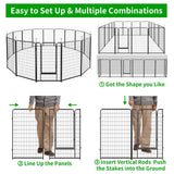 Kfvigoho Dog Playpen Outdoor Extra Wide 16 Panels Heavy Duty Dog Fence 50"
