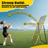 Volleyball Rebounder Net 7x4 ft -5 Angles Adjustable, Outdoor Portable or Home Training Equipment, Backyard Volleyball Trainer with Rebound Net, with Travel Bag (4X6.9)