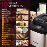 19-in-1 Compact Bread Maker Machine, 1.5 lb / 1 lb Loaf Small Breadmaker with Carrying Handle, Including Gluten Free, Dough, Jam, Yogurt Menus Briskind