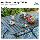 MFSTUDIO Patio Table and Chairs Set of 4, Swivel Mesh Chairs, Grey