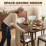 5-Piece Dining Table Set for 4, Mid-Century Modern Kitchen Table and Chairs with Padded Seats and Backrests