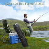 LEADALLWAY Fishing Pole Bag,Durable Folding Oxford Fabric Fishing Tackle Carry Case Bag Multifunction Large Capacity Waterproof Fishing Rod Case Holds 5 Poles