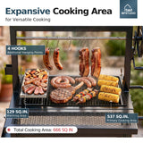 MFSTUDIO Santa Maria Charcoal Wood Grill w/Adjustable Height Grates, Black