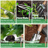 11-Piece Gardening Hand Tools Set with Durable Garden Tool Organizer Bag, Rust-Resistant and Stylish Heavy Duty Garden Tools for Gardening