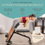 Lifepro SculptTrainer Roman Chair – Hyperextension Bench for Strength Training – Adjustable Back Extension Machine, Ab Bench & Foldable Sit-Up Bench for Athletes