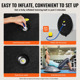 VEVOR 23-inch Half Exercise Ball Trainer, 660 lbs Capacity Balance Ball, Includes Resistance Bands and Pump, Ideal for Full Body Workouts, Yoga, and Strength Training at Home Gym, Gray