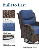 HILLGA Luxury 5 PCS Outdoor Swivel Rocker Patio Chairs of 2