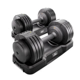 FLYBIRD Adjustable Dumbbell Set of 2, 5-IN-1 Fast Adjustable Weights Dumbbell Set for Home Gym Exercise & Fitness, Fast Change Weights with Anti-Slip Handle, Multiweight Options for Full Body Workout Suitable Men/Women(55LBx2)