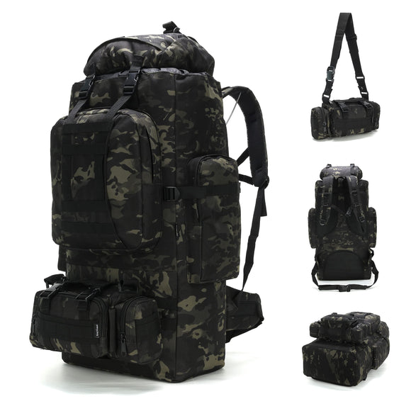 King'sGuard 100L Camping Hiking Backpack Molle Rucksack Military Camping Backpacking Daypack King'sGuard