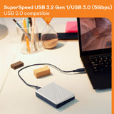 5TB My Passport Portable External Hard Drive with password protection and auto backup software, White Western Digital