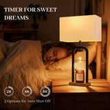 PoKat Electric Candle Warmer Lamp Black, Candle Lamp Warmer with Timer Dimmer & Wood-Like Base, Wax Light Warmer Lamp Jar Candles, Farmhouse Table Lamp for House Warming New Home Decor, Bulb Included