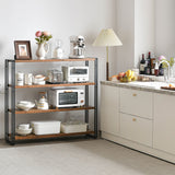 Bookshelf,4-Tier Industrial Bookcase,Rustic Wood and Metal Open Display Book Shelves Home Office
