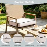 22x22 inch Outdoor Chair Cushions Set of 4,Cream Patio Chair Cushion with Handle and Ties