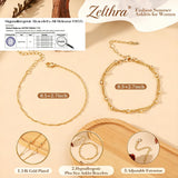 Zelthra 2 Pcs Gold Anklets for Women Non Tarnish, 14k Gold Plated Waterproof Twisted Ankle Bracelets Set, Layered Hypoallergenic Adjustable Beach Jewelry Gift
