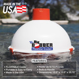 The Big Bobber Floating Cooler, Outdoors Floating Ice Chest, Portable Beverage Cooler, Keeps Drinks Cold, Red