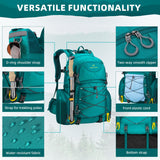 Maelstrom Hiking Backpack, 40L Waterproof Camping Daypack for Men and Women, Lightweight Travel Pack with Rain Cover (Green)