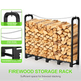 GARDENWORK 6FT Firewood Rack Outdoor with Cover,Heavy Duty Fire Wood Storage Racks Outdoor with 600D Oxford Fabric Cover,Adjustable Firewood Holder Indoor with Firewood Bag