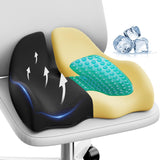 X Large Gel Seat Cushion for Office Chair Ergonomic Cushions-Gel & Memory Foam Coccyx Butt Pillow Benazcap