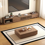 NessCarsti Mid-Century Modern Expandable TV Stand & Coffee Table Set,Walnut