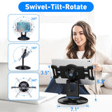 AboveTEK Retail Kiosk iPad Stand, 360° Rotating Commercial POS Tablet Stand, Fits 6"-13" (Screens) iPad mini Pro-Business Swivel Tablet Holder, for Store Office Reception Kitchen Desktop (Black)