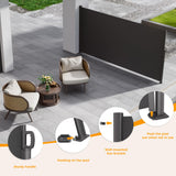 Side Awning with Privacy Screen Protection, Carbon Gray Waterproof & UV-Resistant Outdoor Side Pull Shade for Patios