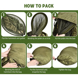 Camping Hammock Tent with Mosquito Net & Sunshade, 3-in-1 Lightweight Double Hammock for 2 Person, Portable Bivvy Ground Tent with Tree Straps for Backpacking, Hiking, Outdoor Travel (NOCANOPY)