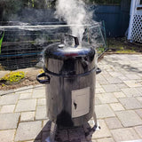 MFSTUDIO 17" Vertical Charcoal Smoker with Thermometer, Integrated Metal Grill Chamber Less Smoke Leak & Heat Loss,Black