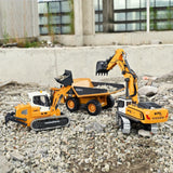 KidsFaves Pro-Grade Remote Control Excavator for Adult Metal Micro-Scale RC Construction Model with Leadscrew Digging System, Dual Battery Includes Portable Carry Case