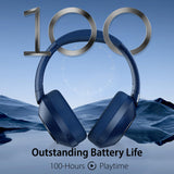 Active Noise Cancelling Headphones, 100H Playtime Headphones Wireless Bluetooth, Bluetooth Headphones with Microphone (6-Blue) EAORUL