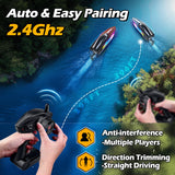 RC Boat for Kids Adults, Fast Remote Control Boat for Pool, Lakes with 7 LED Lights Mode,Self-Righting,30+KPH,Water Cooling,Fully Waterproof Hull,Demo,Rechargeable Battery,2.4GHz RC Boats Summer Toys