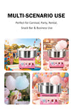 Commercial Cotton Candy Machine 1000W, 3-4 Per Minute, 38cm Stainless Steel Bowl, Easy Double Switch, Sugar Scoop, for Carnival Party Commercial Events (US Plug)