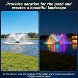 RELIY Pond Fountain Aerator, With 4 RGB Lights 1HP 110V 15000 GPH Stainless Steel Fountain Pump