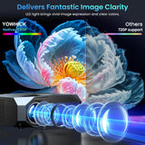 [Compatible with Netflix/High Brightness] Smart Projector with WiFi 6 and Bluetooth 5.3, 4K Outdoor Movie Projector with Prime Video/YouTube, Portable Proyector Compatible with HDMI/USB/iOS/Android
