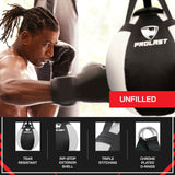 PROLAST Wrecking Ball Heavy Punching Bag for Adults, Hook and Uppercut, Body Snatcher, Boxing, MMA, Muay Thai Training Equipment, Unfilled, 65 lbs, Rhino White